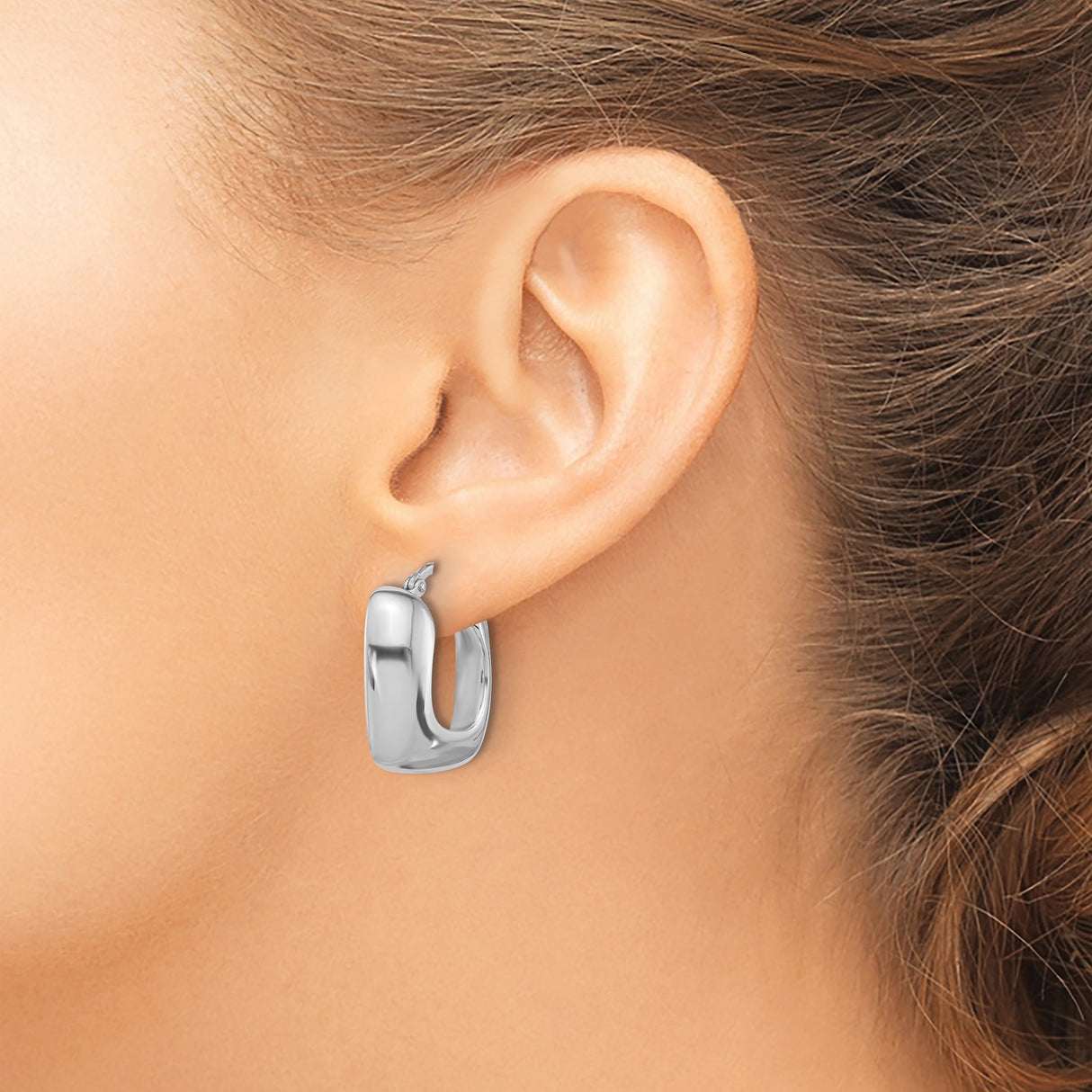 Sterling Silver Square Hoop Earrings, Lightweight Modern Minimalist Design for Women
