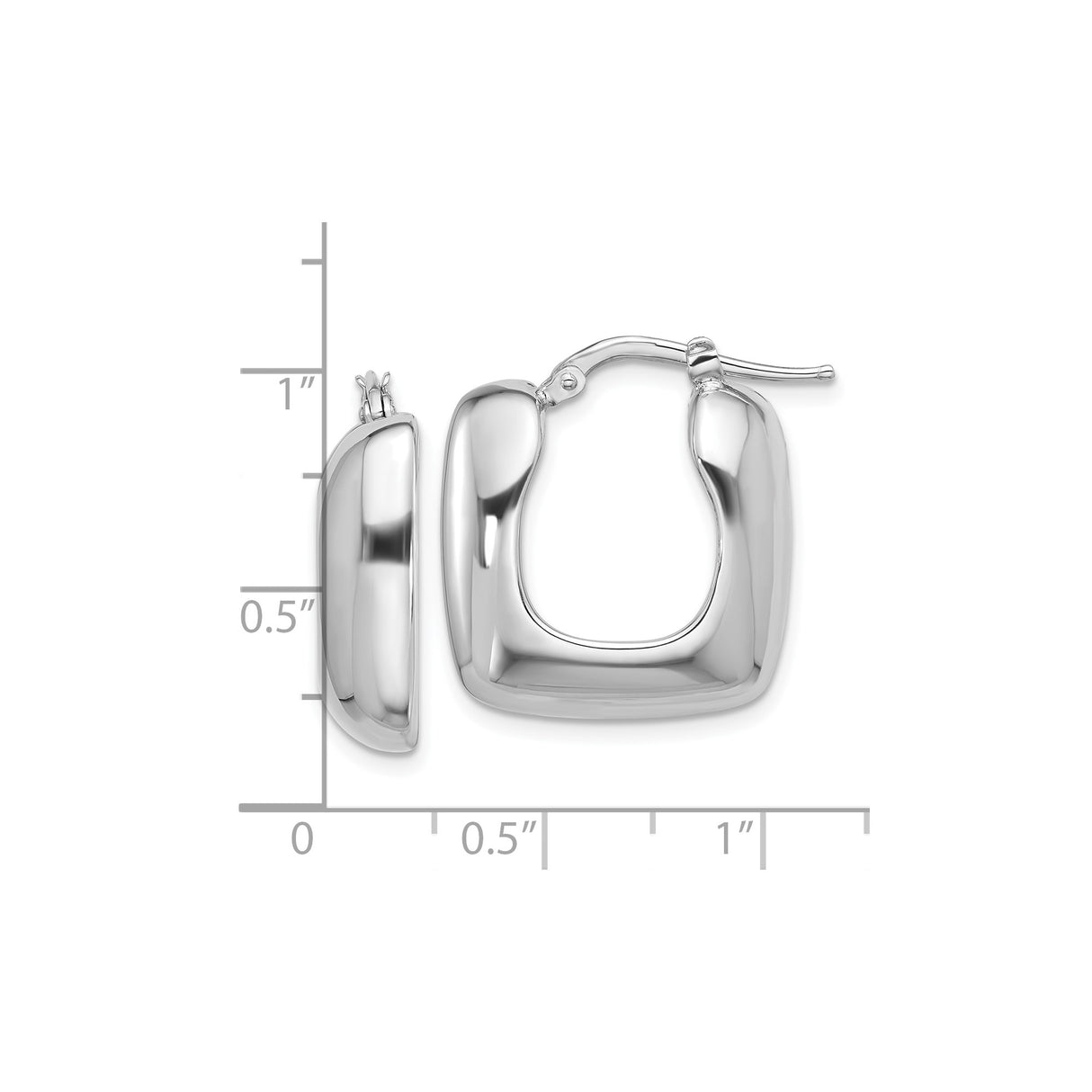 Sterling Silver Square Hoop Earrings, Lightweight Modern Minimalist Design for Women