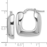 Sterling Silver Square Hoop Earrings, Lightweight Modern Minimalist Design for Women