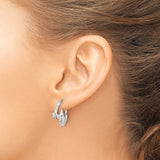 Sterling Silver Dolphin Hoop Earrings with Sculpted Ocean Theme for Women and Teens