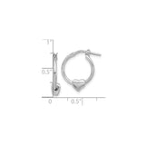 Sterling Silver Heart Hoop Earrings with Polished Accents, Lightweight Romantic Design