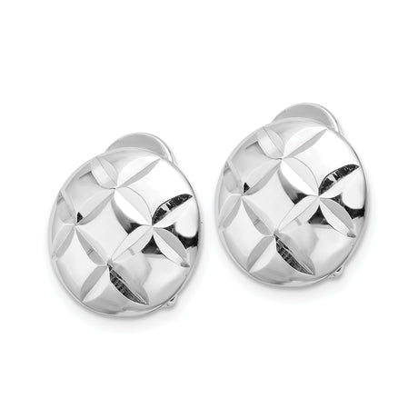 Sterling Silver Clip On Earrings Floral Dome GeometricPetal