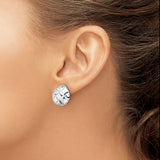Sterling Silver Clip On Earrings Floral Dome GeometricPetal