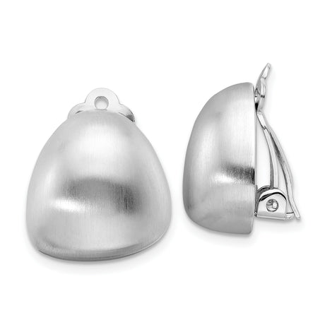 Sterling Silver Clip-On Earrings for Women with Matte Dome Design, Lightweight Non-Pierced Ear Clips, Smooth Finish Modern Studs, Elegant Everyday Silver Accessories for Formal or Casual Wear