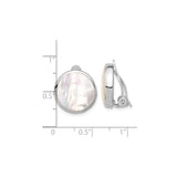 Sterling Silver Clip On Earrings In Mother Of Pearl Inlay