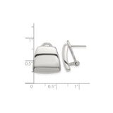 Sterling Silver Clip-On Earrings, Geometric Square Design, Minimalist Polished Finish for Women