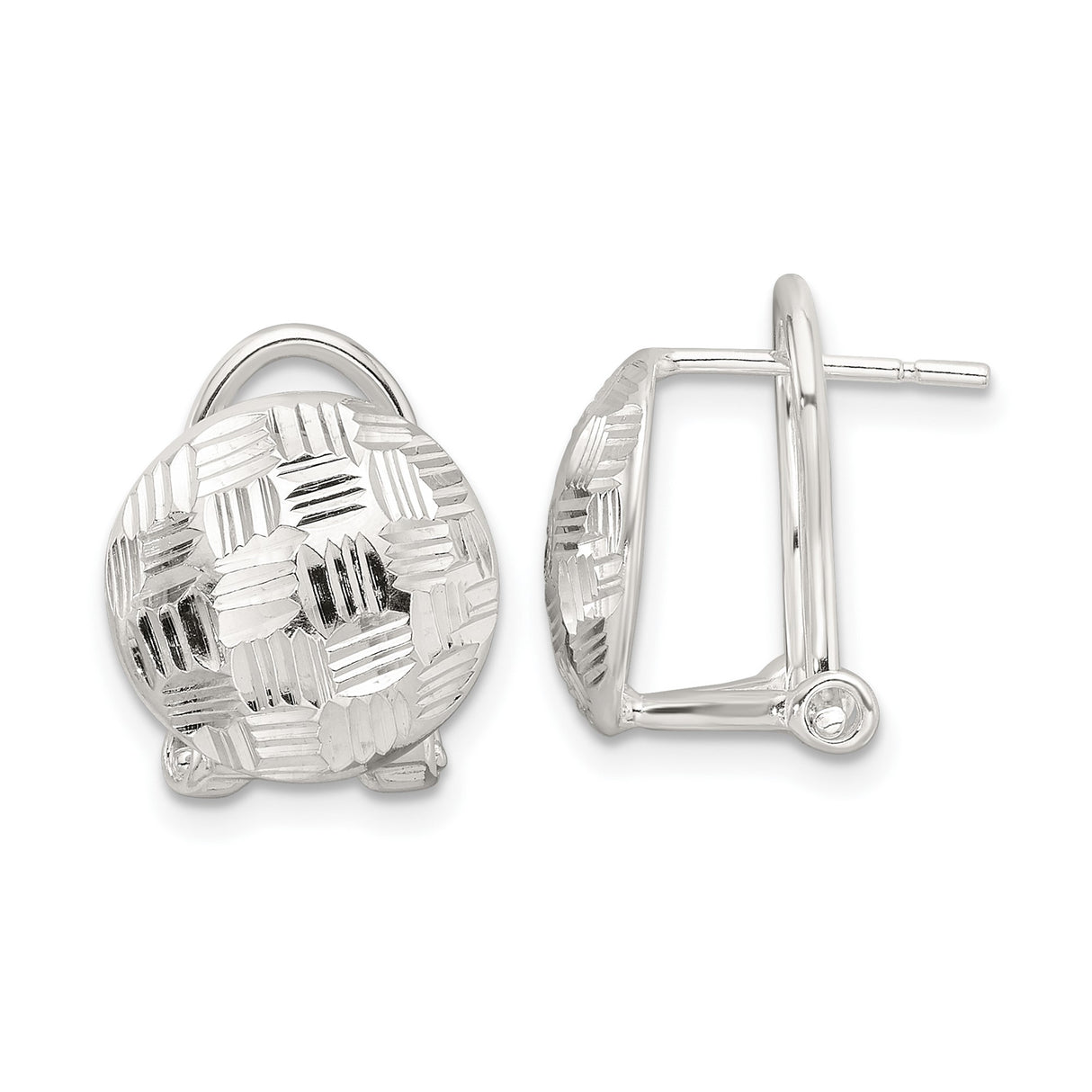 Sterling Silver Soccer Ball Stud Earrings, Etched Texture, Sports Design for Women and Girls