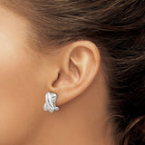 Sterling Silver X Design Stud Earrings Crisscross Motif