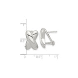 Sterling Silver X Design Stud Earrings Crisscross Motif