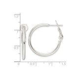Sterling Silver Hoop Earrings, Polished Minimalist Design with Latch-Back Closure