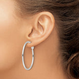 Sterling Silver Hoop Earrings, Polished Finish, Classic Round Design, Hinged Clasp Closure