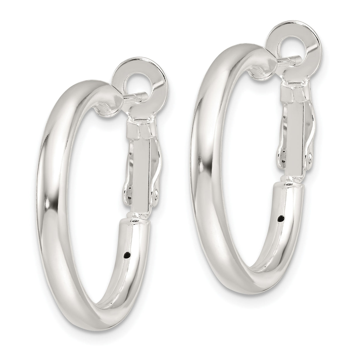 Sterling Silver Hoop Earrings, Polished Finish, Classic Round Minimalist Design for Women