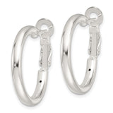 Sterling Silver Hoop Earrings, Polished Finish, Classic Round Minimalist Design for Women