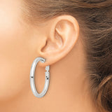 Sterling Silver Hoop Earrings, Smooth Polished Finish, Classic Minimalist Style for Women