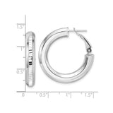 Sterling Silver Hoop Earrings with Polished Finish and Hammered Texture for Women
