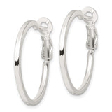 Sterling Silver Hoop Earrings, Classic Polished Round Hoops with Latch Back Closure for Women