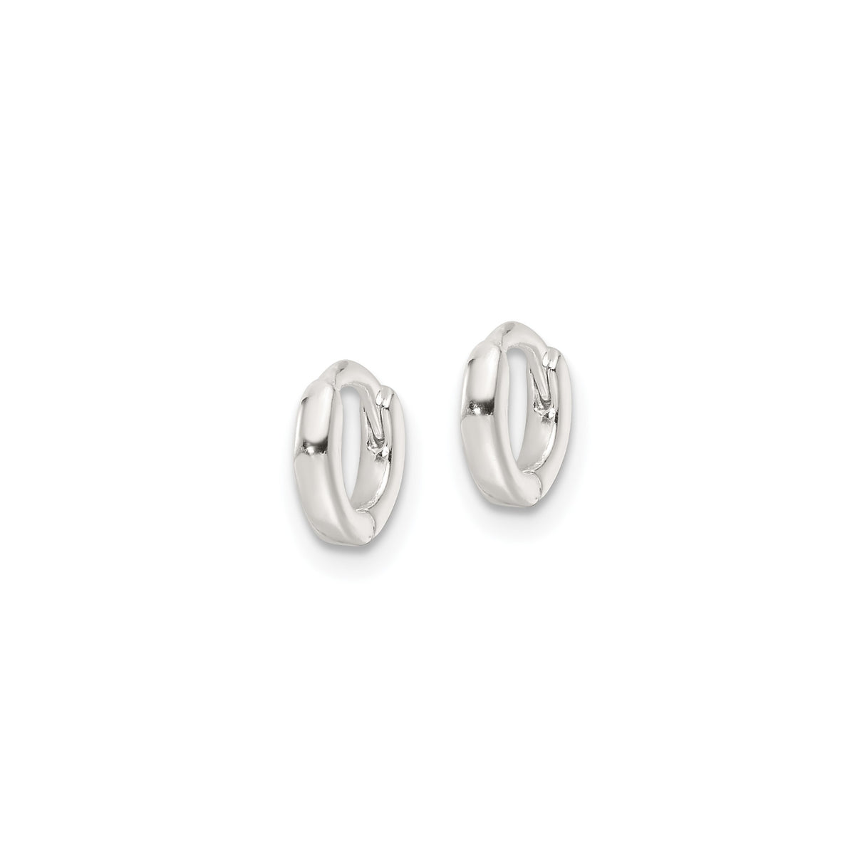 Sterling Silver Hoop Earrings, Small Smooth Polished Hinged Hoops, Minimalist Unisex Design