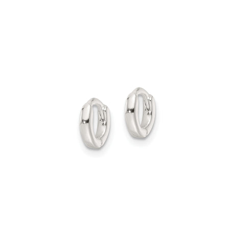 Sterling Silver Hoop Earrings, Small Smooth Polished Hinged Hoops, Minimalist Unisex Design