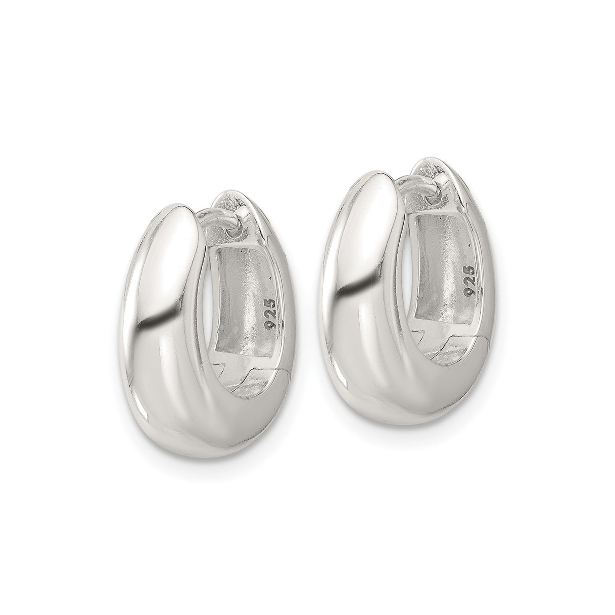 Sterling Silver Hoop Earrings, Chunky Modern Design, Bold Minimalist Style for Women and Men