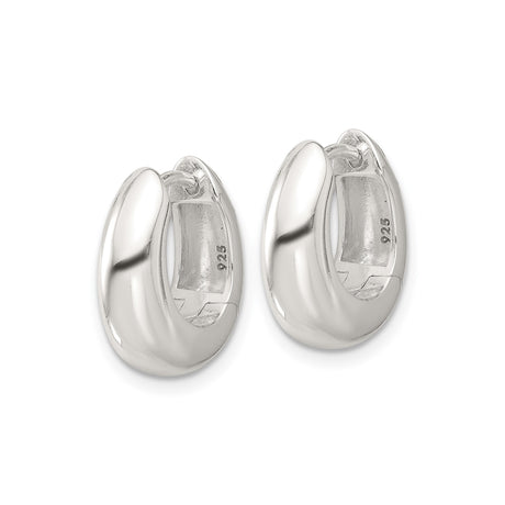 Sterling Silver Hoop Earrings, Chunky Modern Design, Bold Minimalist Style for Women and Men