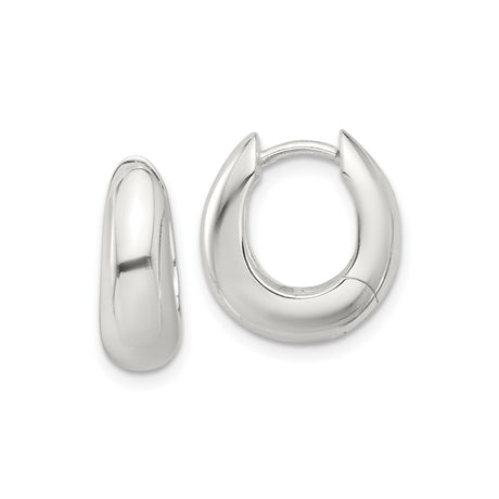Sterling Silver Hoop Earrings, Chunky Modern Design, Bold Minimalist Style for Women and Men