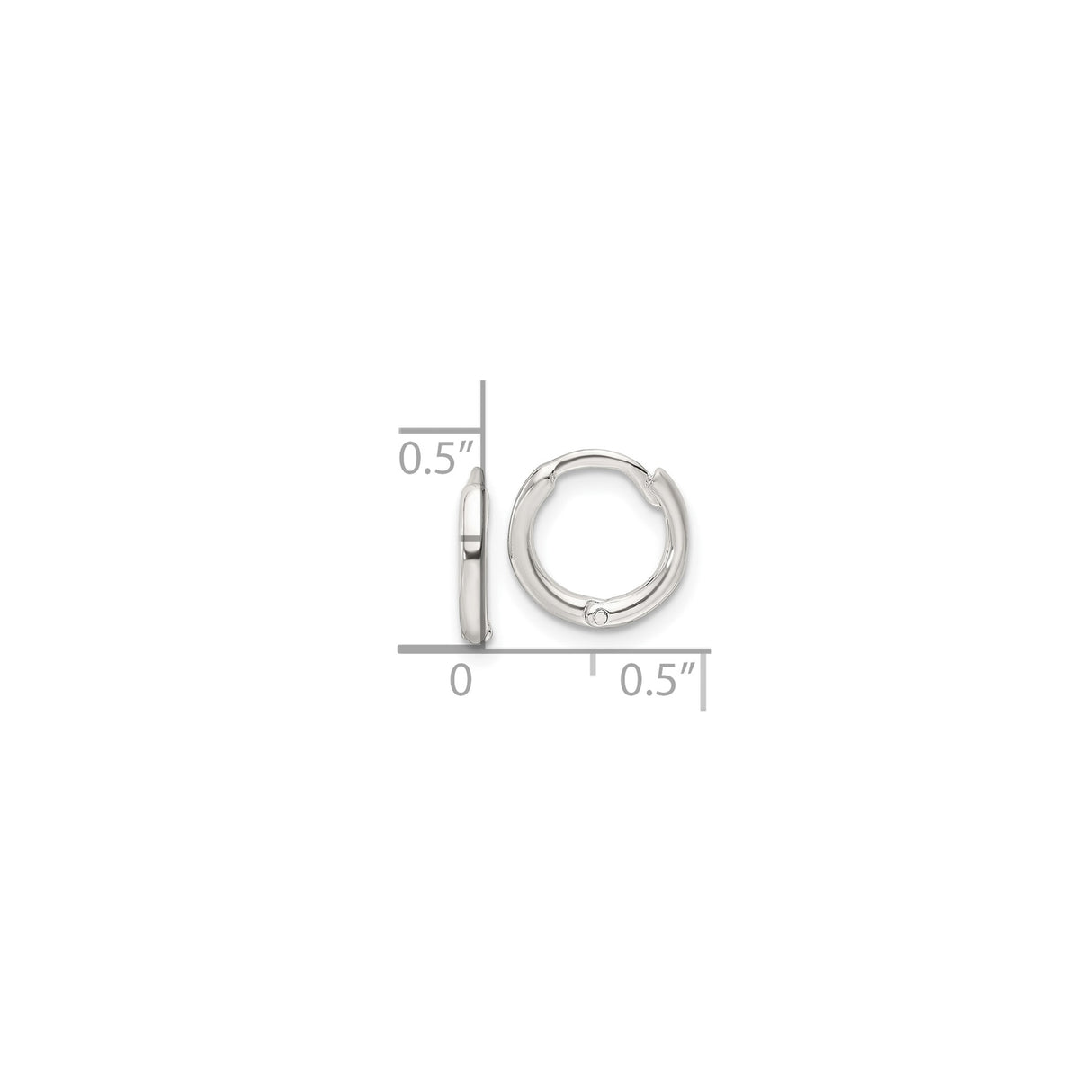 Sterling Silver Hoop Earrings, Rounded Polished Minimalist Design, Unisex Hinged Closure Style