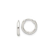 Sterling Silver Hoop Earrings, Rounded Polished Minimalist Design, Unisex Hinged Closure Style