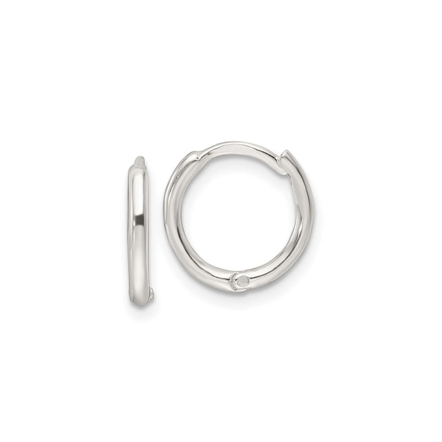 Sterling Silver Small Hoop Earrings, Hinged Minimalist Design for Women or Unisex Wear