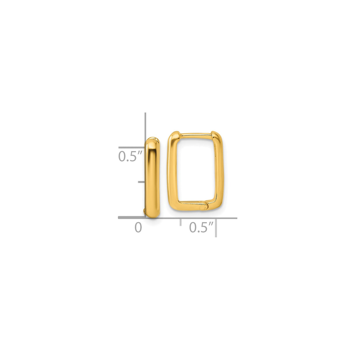 Sterling Silver Rectangular Hoop Earrings, Gold Plated, Modern Geometric Design