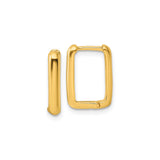 Sterling Silver Rectangular Hoop Earrings, Gold Plated, Modern Geometric Design
