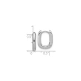 Sterling Silver Oval Hoop Earrings, Smooth Polished Finish, Minimalist Dome Design