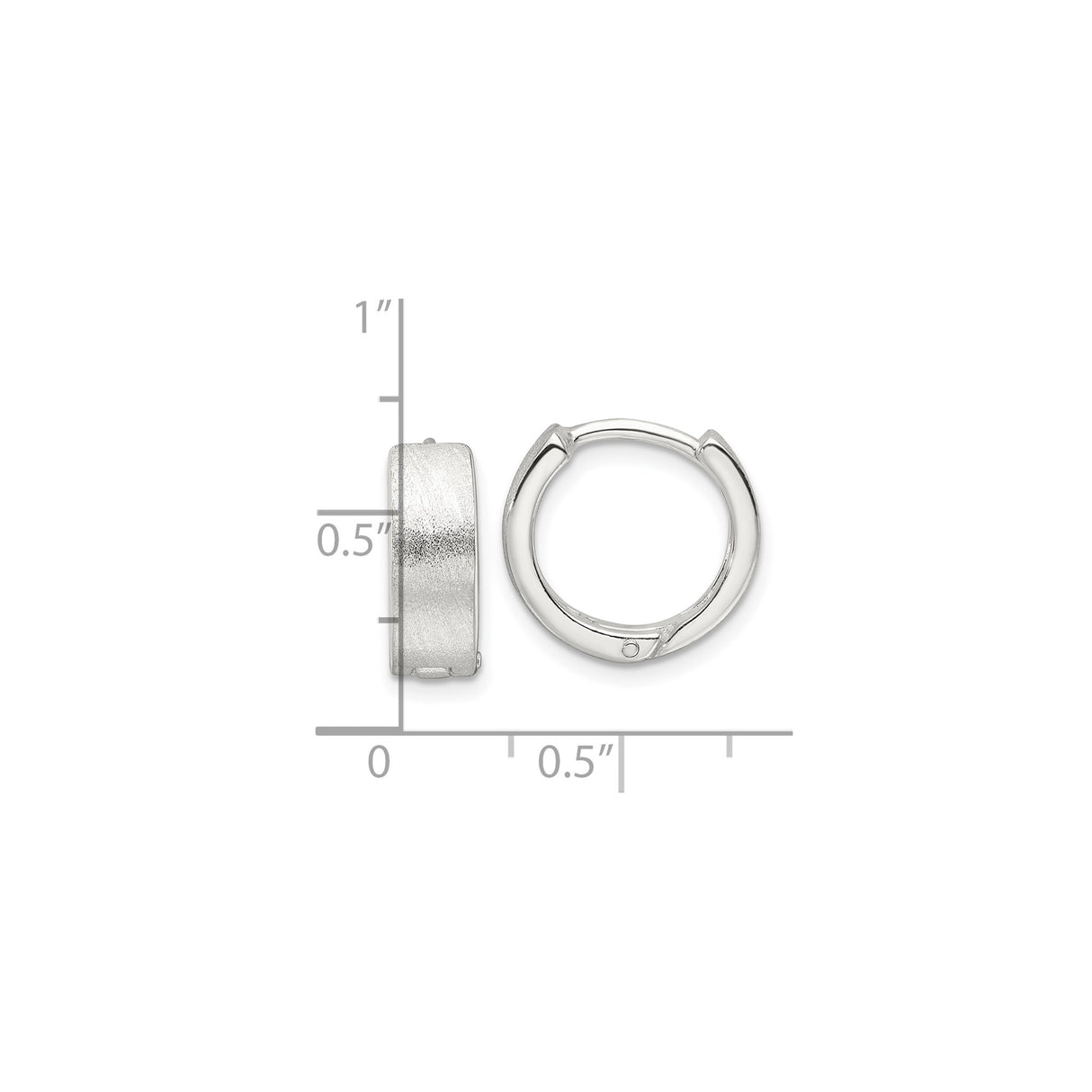 Sterling Silver Hoop Earrings, Brushed and Polished Finish, Classic Minimalist Design