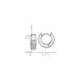Sterling Silver Huggie Hoop Earrings with Brushed and Polished Finish, Minimalist Contemporary Style