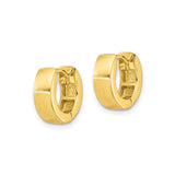 Sterling Silver Huggie Hoop Earrings, Gold-Plated, Brushed and Polished Minimalist Design