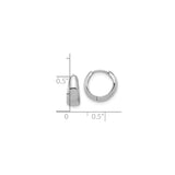 Sterling Silver Huggie Earrings, Small Rounded Hoop with Polished Finish, Minimalist Style for Women