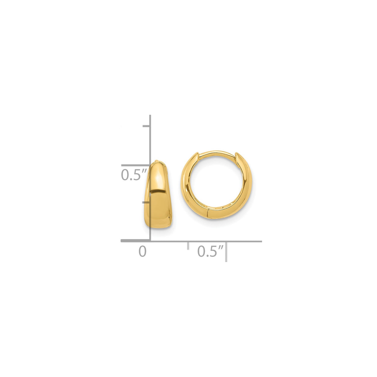 Sterling Silver Gold Plated Chunky Hoop Earrings with Smooth Polished Finish, Modern Minimalist Jewelry