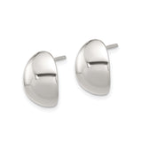 Sterling Silver Dome Stud Earrings, Smooth Polished Minimalist Modern Design