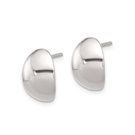 Sterling Silver Dome Stud Earrings, Smooth Polished Minimalist Modern Design