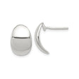 Sterling Silver Dome Stud Earrings, Smooth Polished Minimalist Modern Design