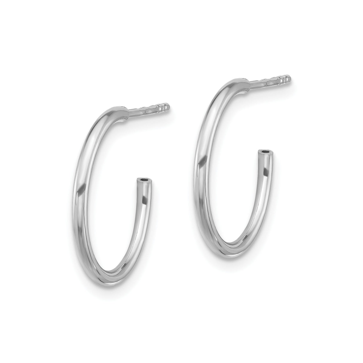 Sterling Silver Hoop Earrings, Lightweight Polished Round Minimalist Design for Women