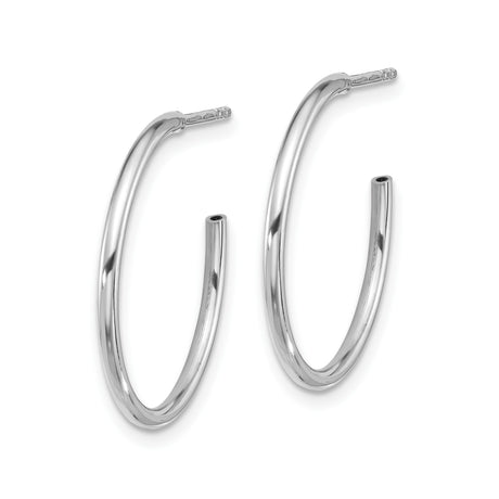 Sterling Silver Hoop Earrings, Polished Finish, Sleek Minimalist Design for Women