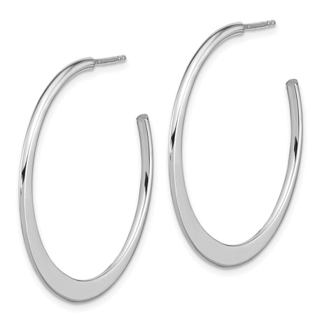 Sterling Silver Hoop Earrings, Tapered Sleek Design with Polished Finish, Lightweight Minimalist Style