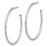 Sterling Silver Hoop Earrings, Textured Diamond Cut Design, Lightweight Everyday Style