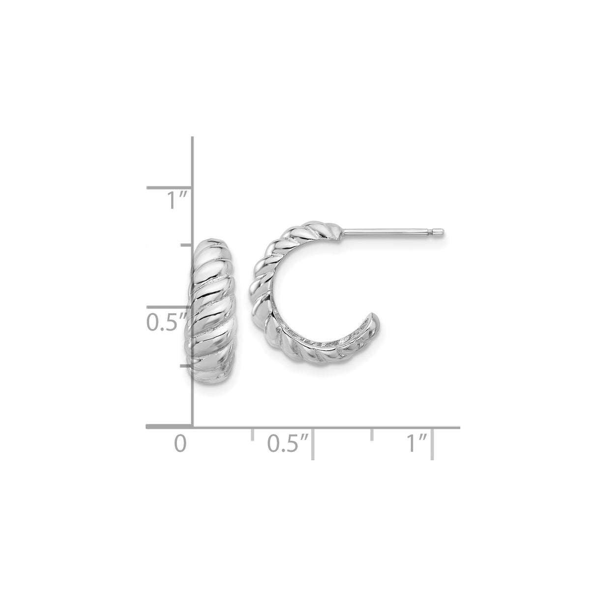 Sterling Silver Hoop Earrings with Twisted Rope Design and Polished Finish