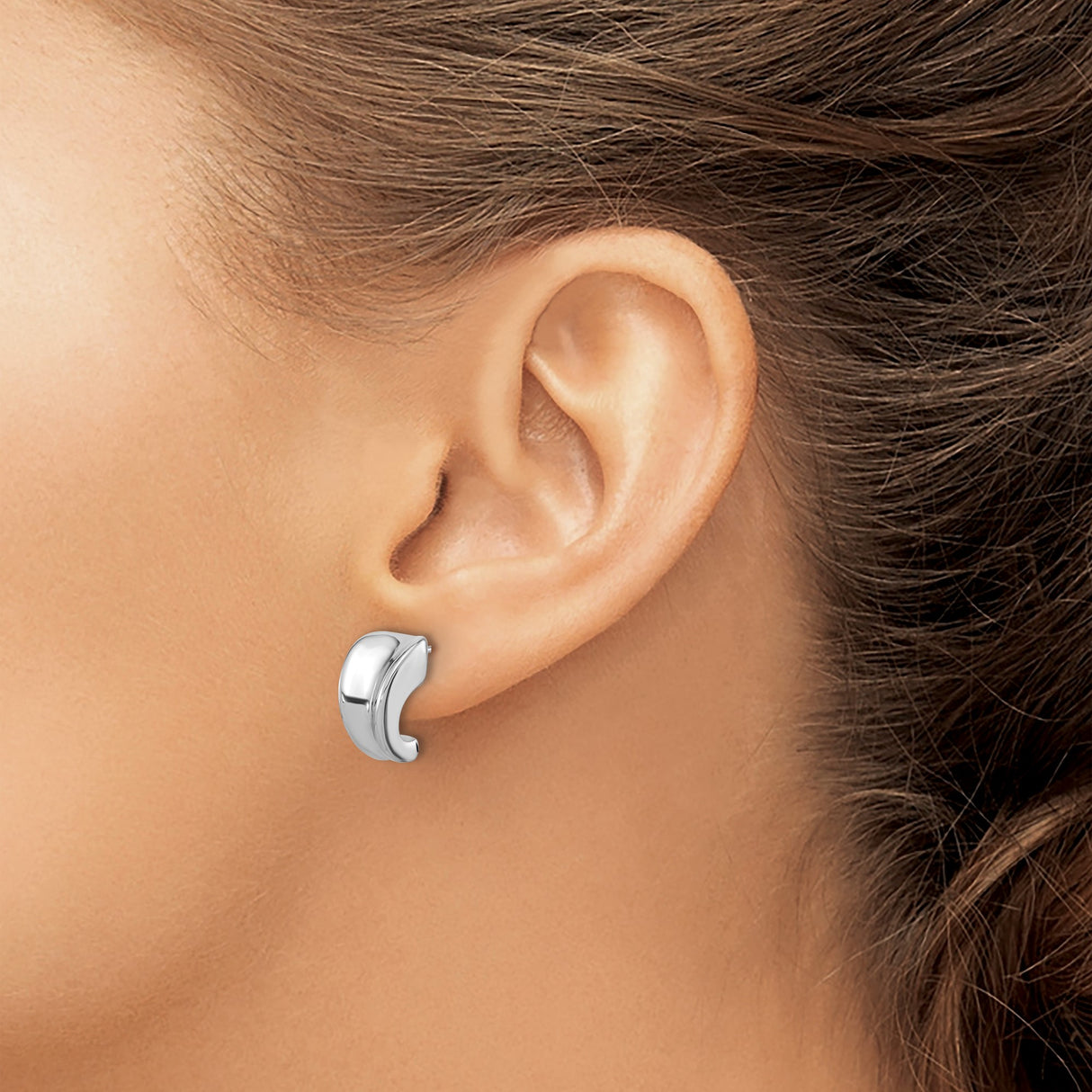 Sterling Silver Ridged Hoop Earrings, Modern Chunky Huggie Style for Women