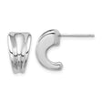 Sterling Silver Ridged Hoop Earrings, Modern Chunky Huggie Style for Women