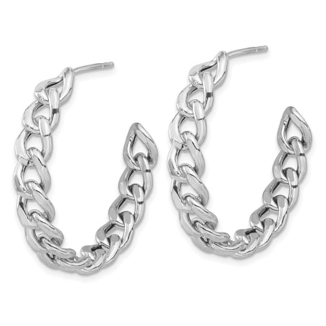 Sterling Silver Braided Hoop Earrings with Twisted Chain and Textured Design for Women