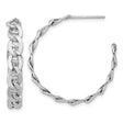 Sterling Silver Hoop Earrings with Twisted Chain-Link Design, Bold Chunky Modern Style