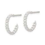 Sterling Silver Minimalist Half Circle Rope Hoop Earrings