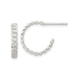 Sterling Silver Twisted Hoop Earrings for Women, Half Circle Rope Style Studs with Minimalist Design, Textured Silver Hoops for Everyday Wear, Classic Lightweight Modern Earring Jewelry